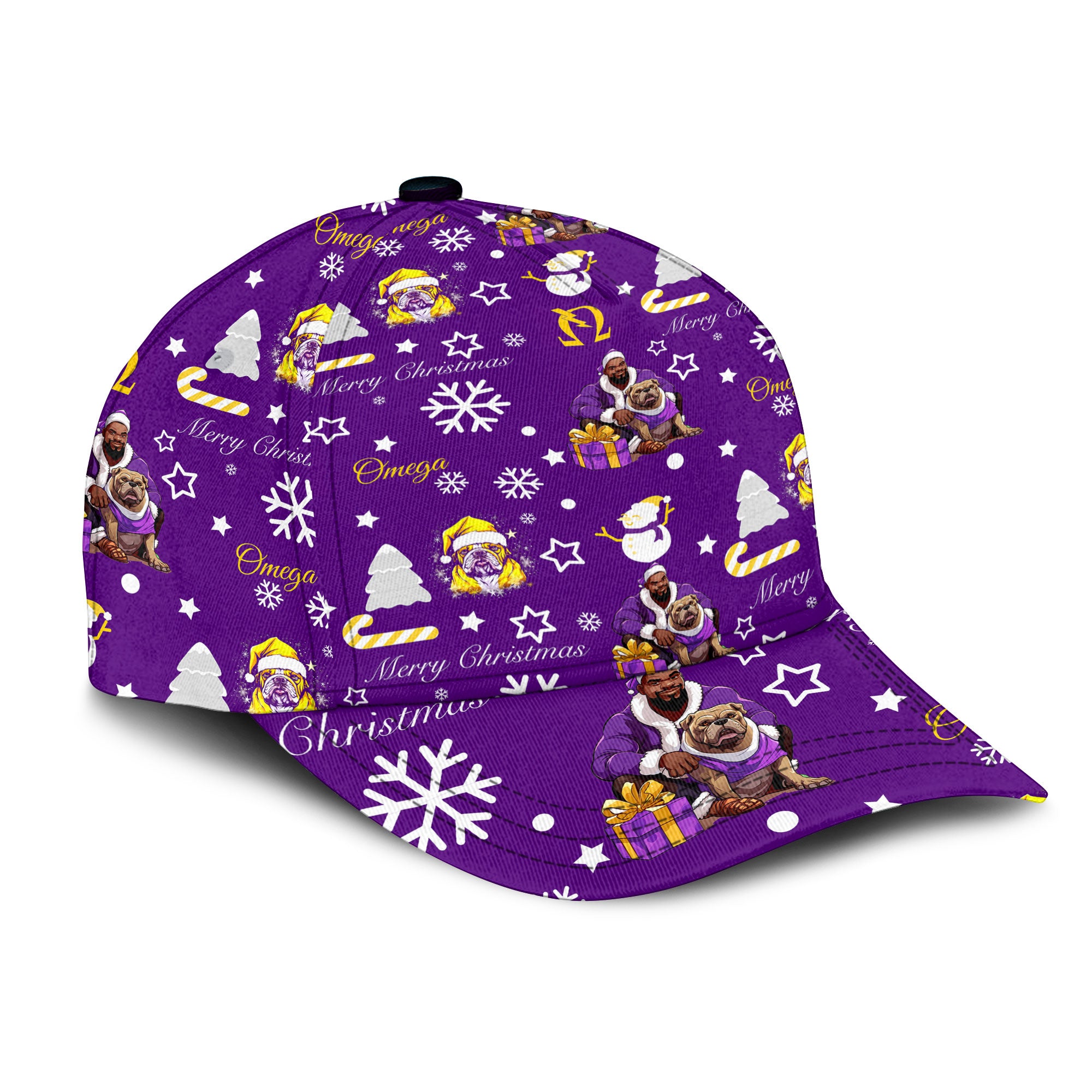 Fraternity Cap - OPP Christmas Classic Cap Bulldog Purple Pattern Style