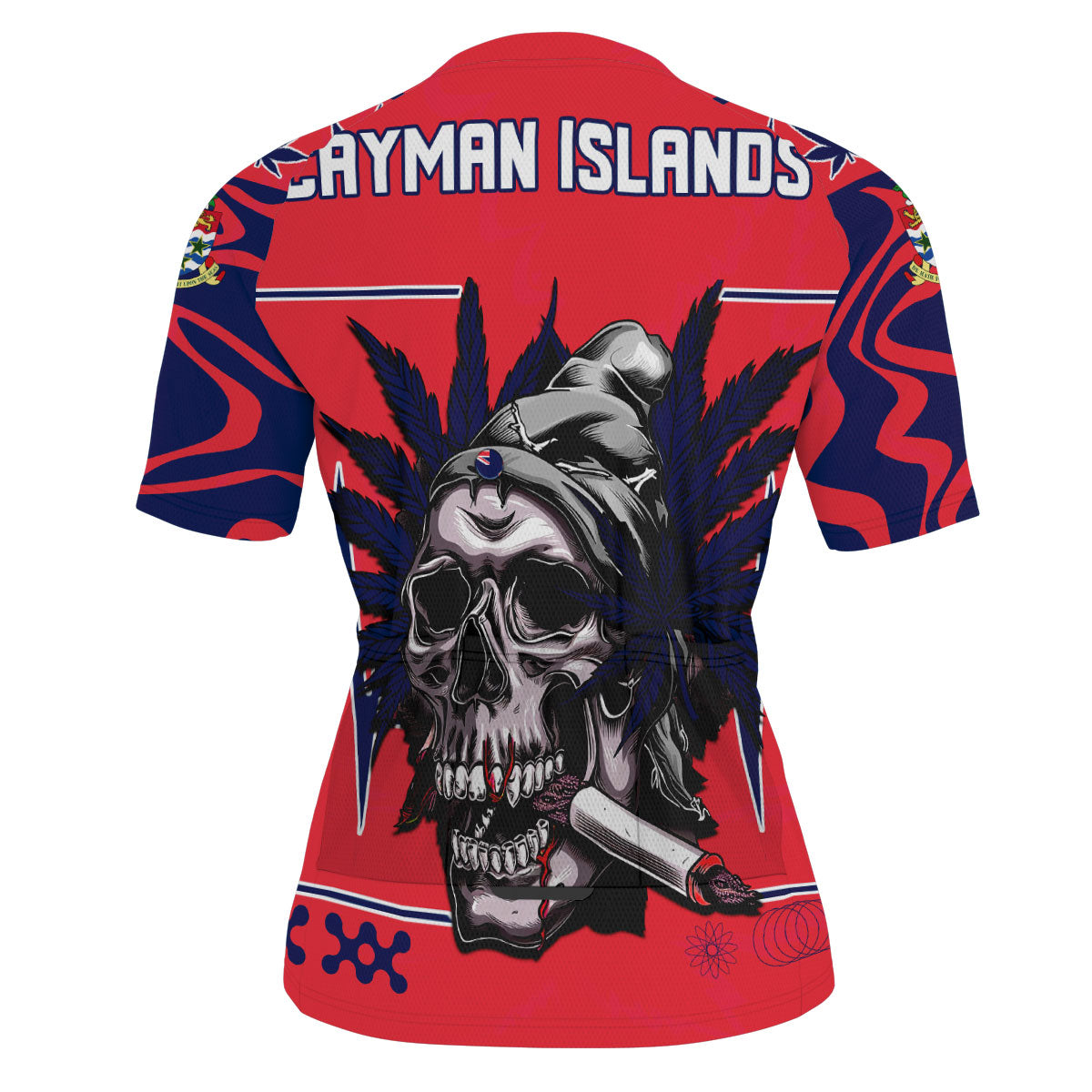 Cayman Islands Men's Cycling Jersey Flag & Coat Of Arms Marijuanas Style