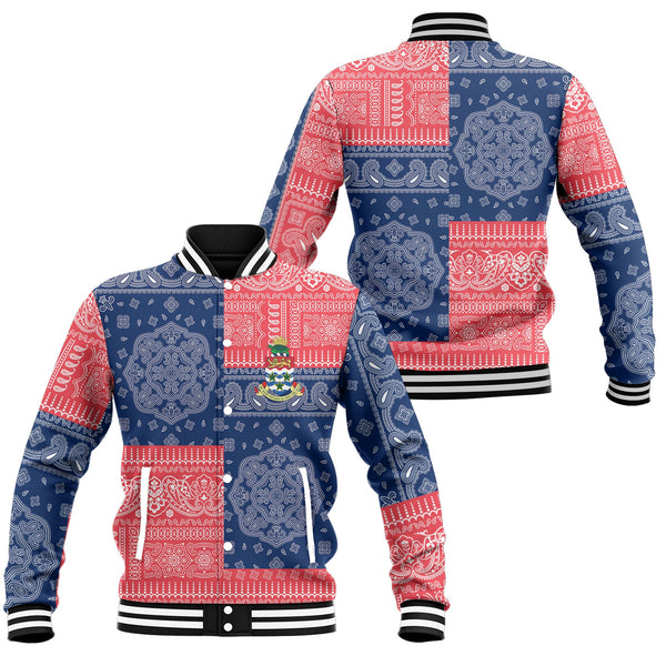 Cayman Islands Baseball Jacket Flag And Paisley Basic Style 1