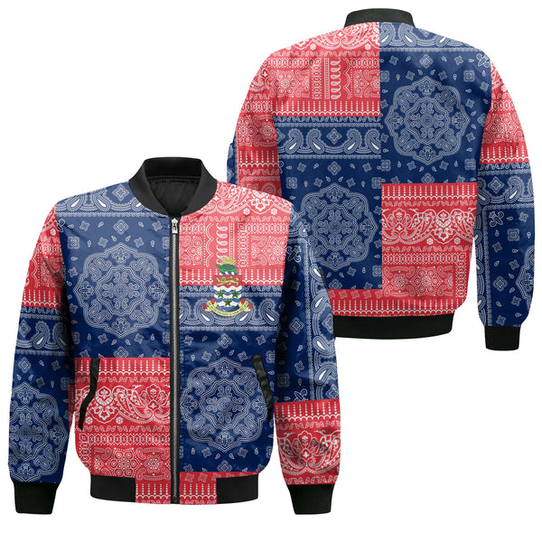 Cayman Islands Bomber Jacket Flag And Paisley Basic Style 1