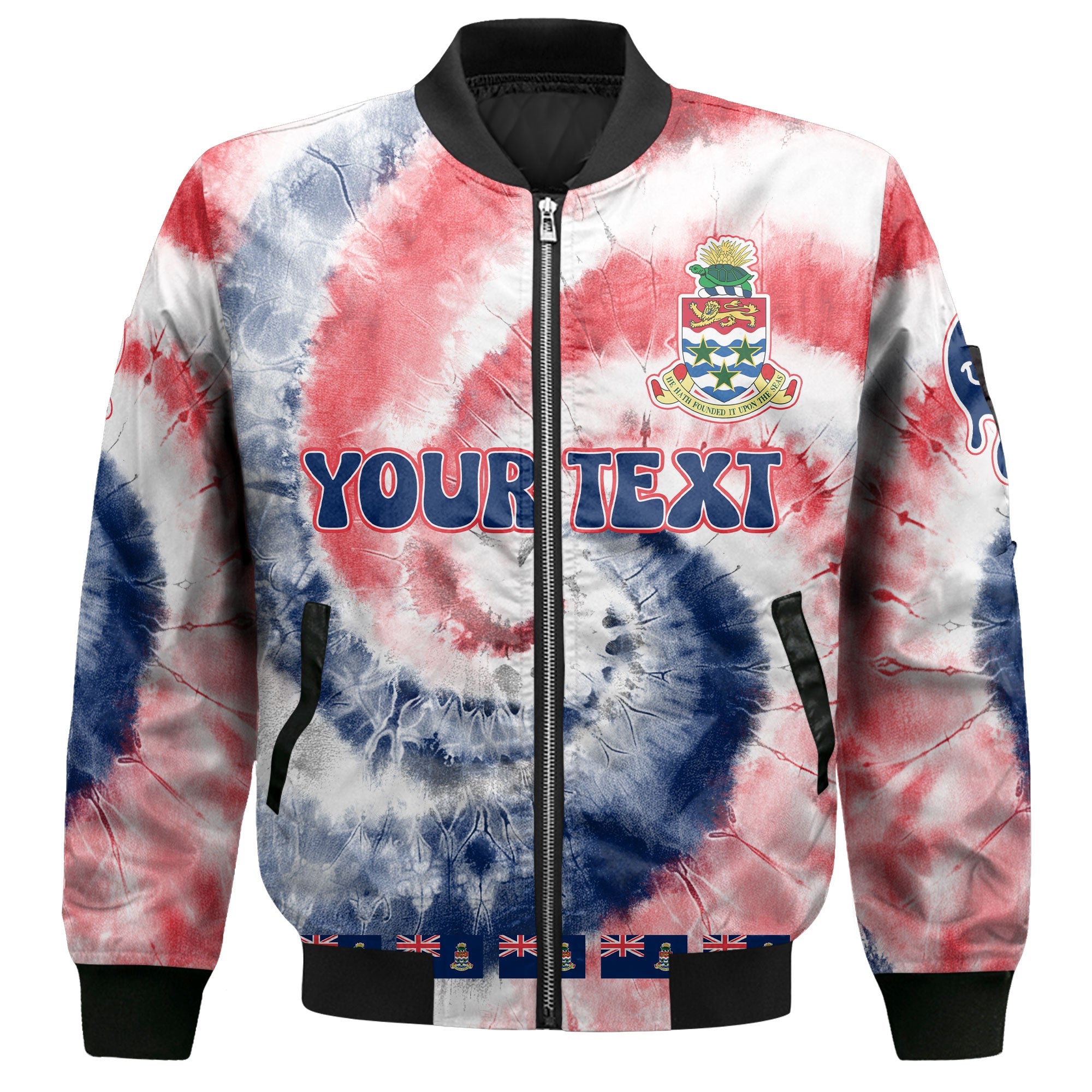 Cayman Islands Bomber Jacket Custom Tie Dye Style 2