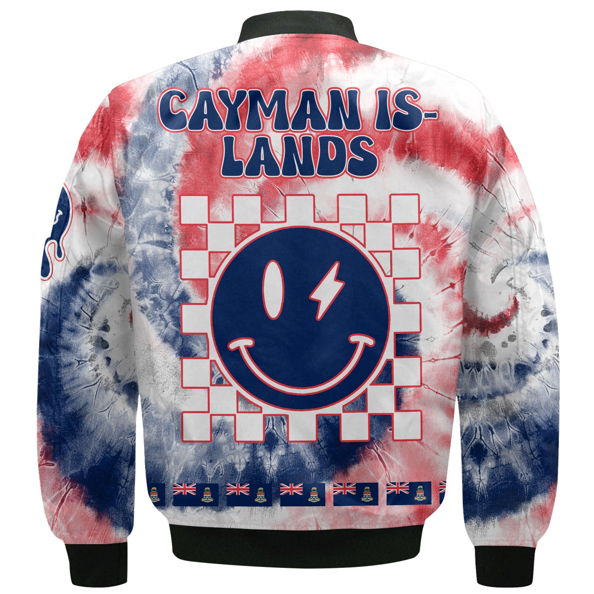 Cayman Islands Bomber Jacket Custom Tie Dye Style 3