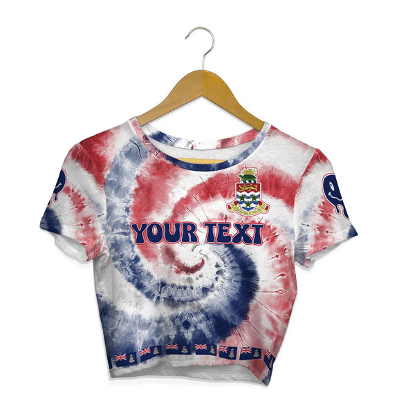 Cayman Islands Croptop T Shirt Custom Tie Dye Style 1