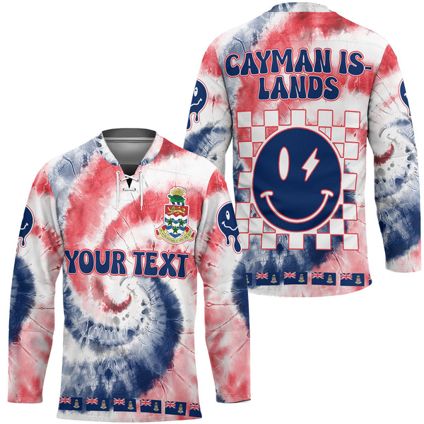 Cayman Islands Hockey Jersey Custom Tie Dye Style 1