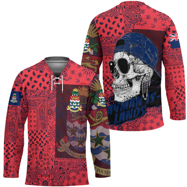 Cayman Islands Hockey Jersey Paisley Flag And Skull Style 1