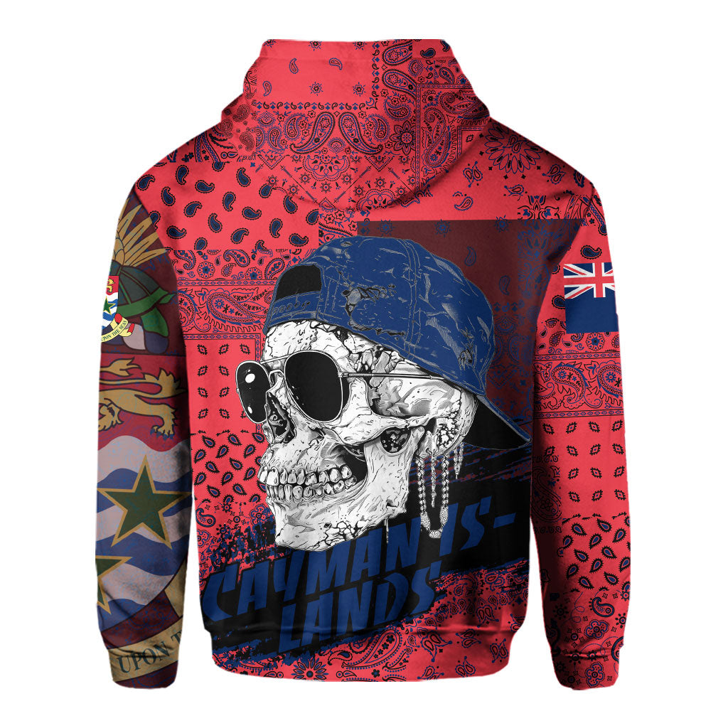 Cayman Islands Hoodie Paisley Flag And Skull Style 3