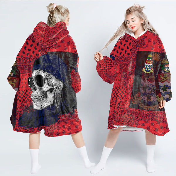 Cayman Islands Hoodie Blanket Paisley Flag And Skull Style 1