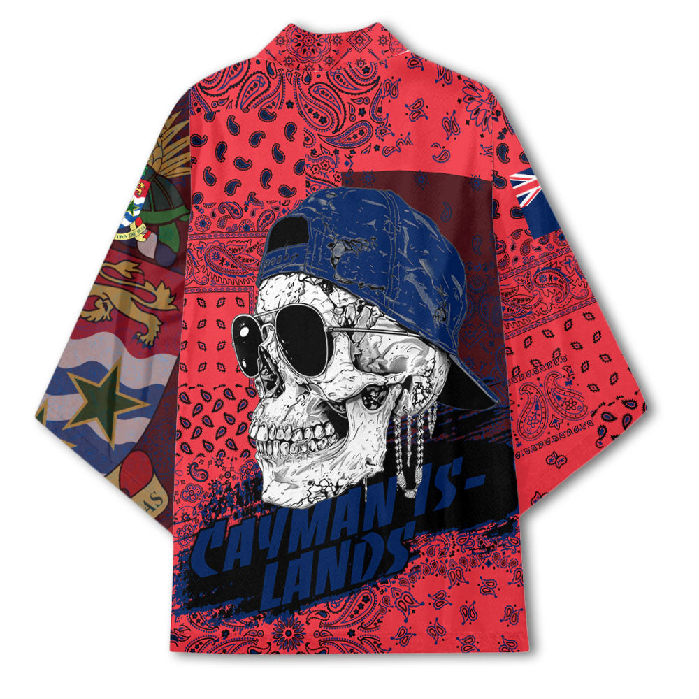 Cayman Islands Kimono Paisley Flag And Skull Style 3