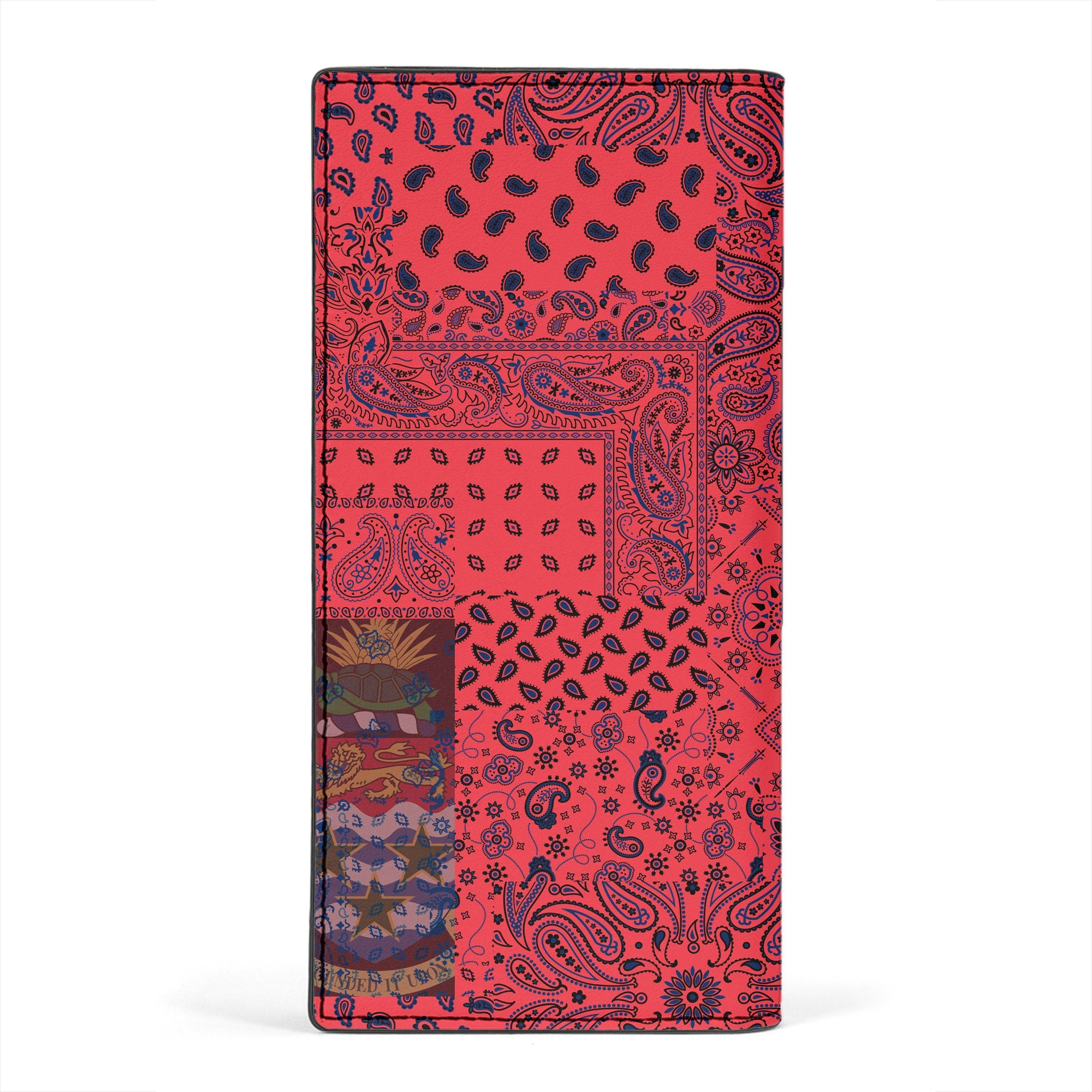 Cayman Islands Leather Wallet Paisley Flag And Skull Style 2