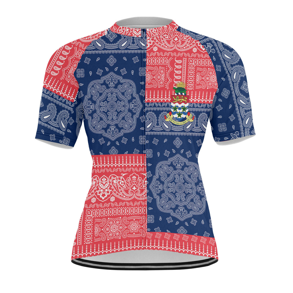 Cayman Islands Men Cycling Jersey Flag And Paisley Basic Style 1