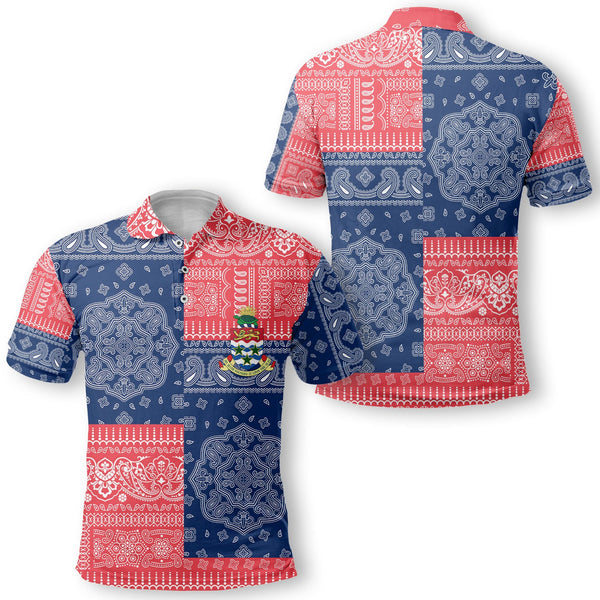 Cayman Islands Polo Shirt Flag And Paisley Basic Style 1