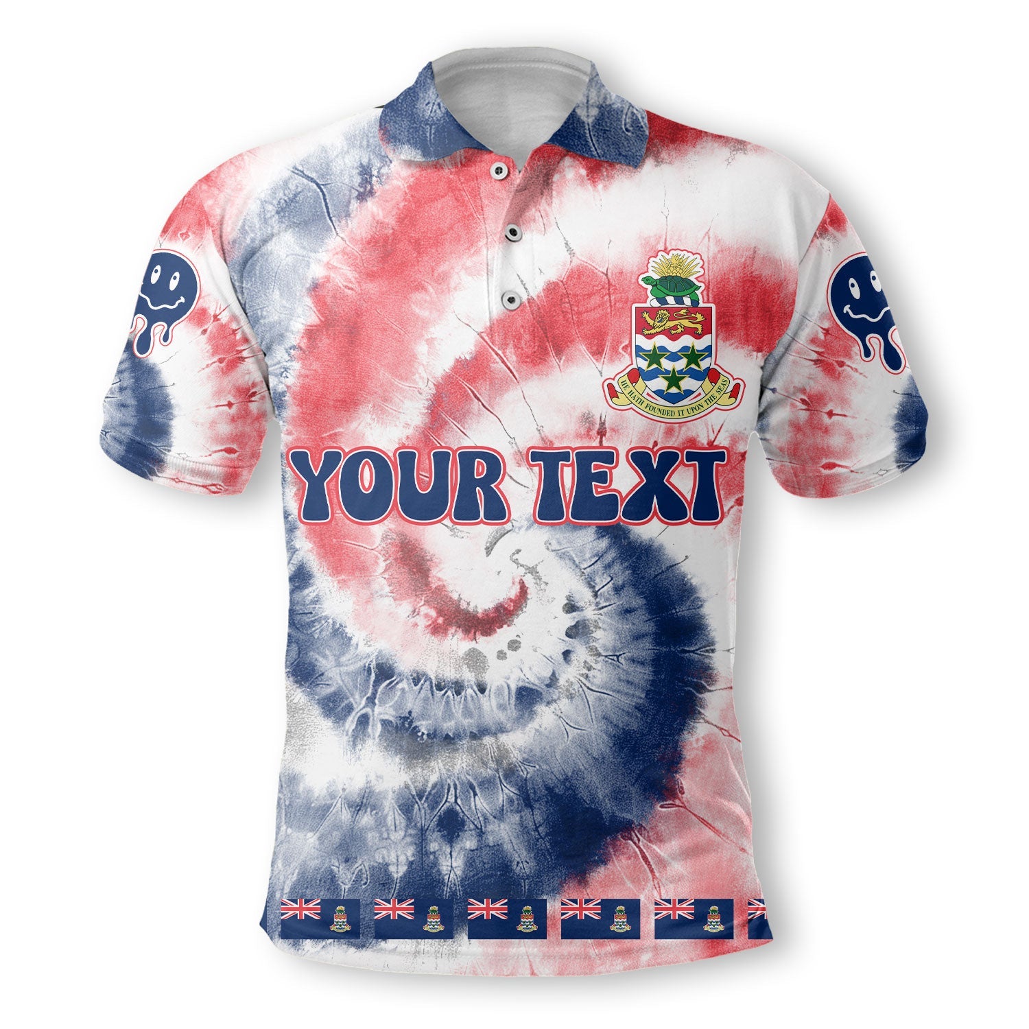 Cayman Islands Polo Shirt Custom Tie Dye Style 2