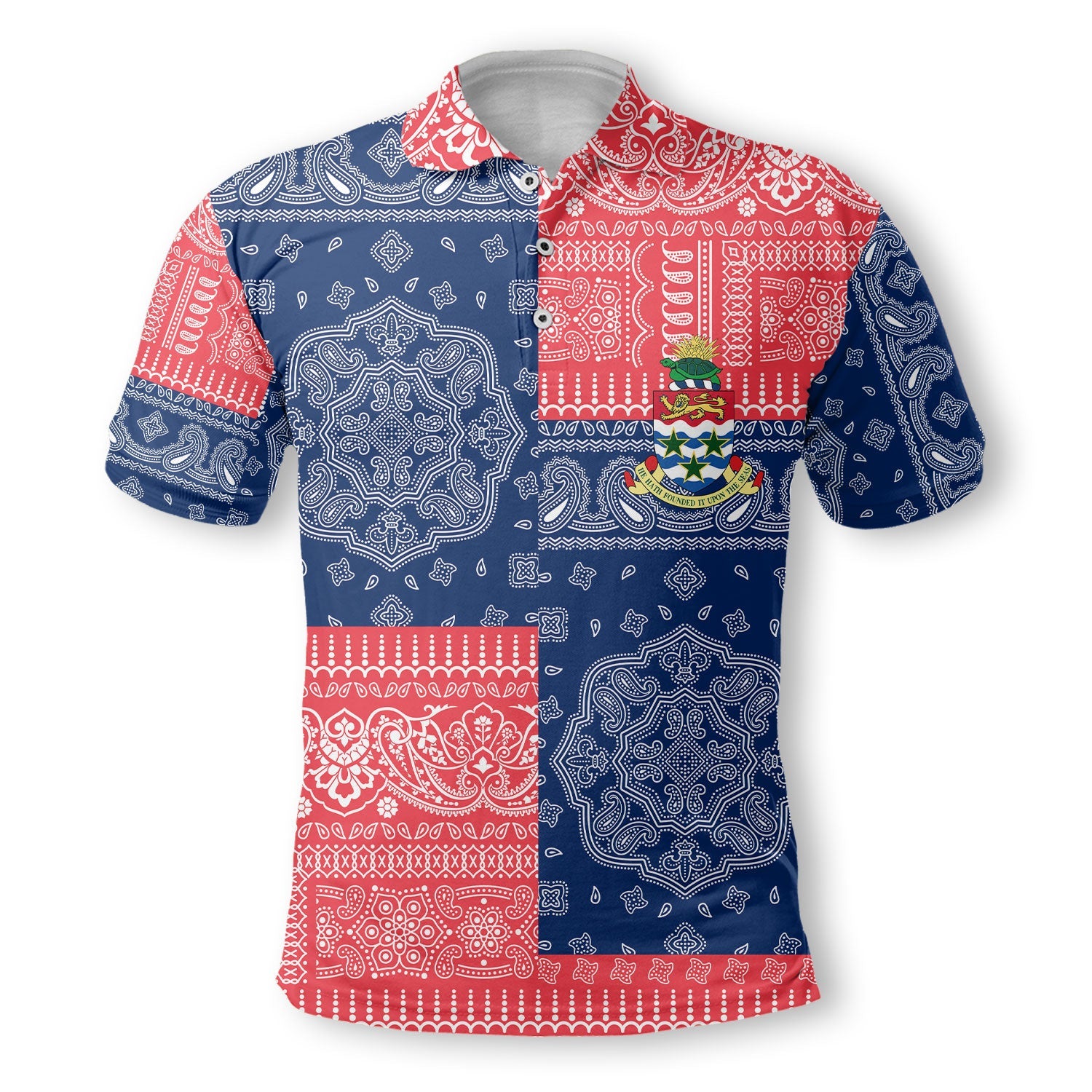 Cayman Islands Polo Shirt Flag And Paisley Basic Style 2