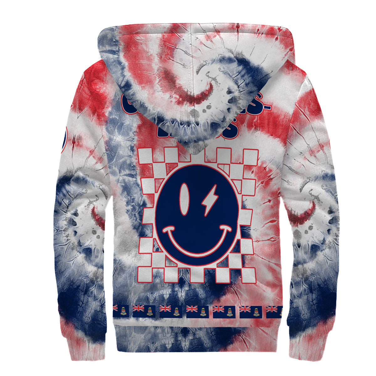 Cayman Islands Sherpa Hoodie Custom Tie Dye Style 2