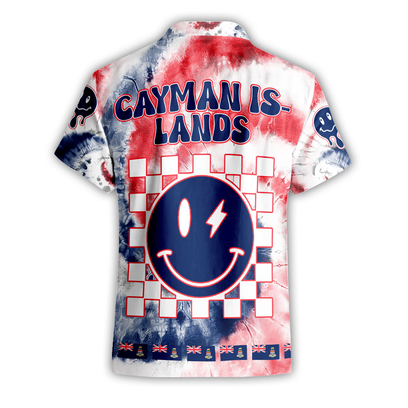 Cayman Islands Short Sleeve Shirt Custom Tie Dye Style 2