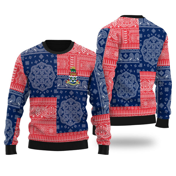 Cayman Islands Ugly Sweater Flag And Paisley Basic Style 1