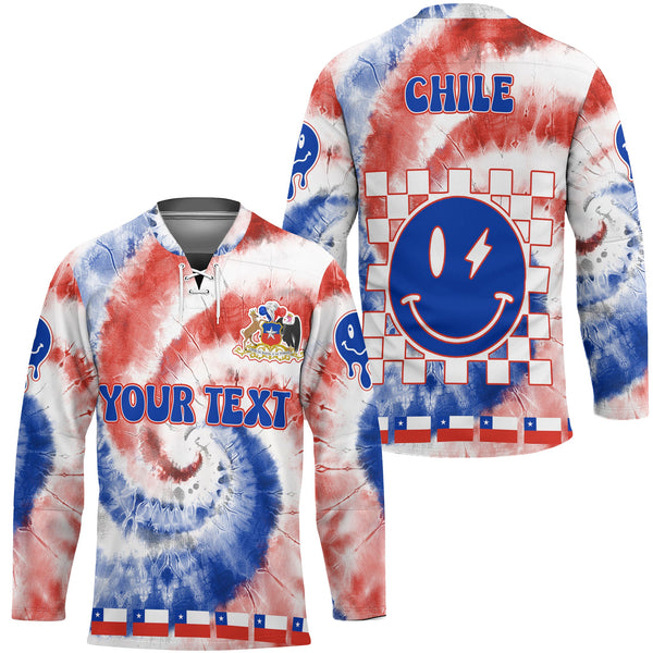 Chile Hockey Jersey Custom Tie Dye Style 1