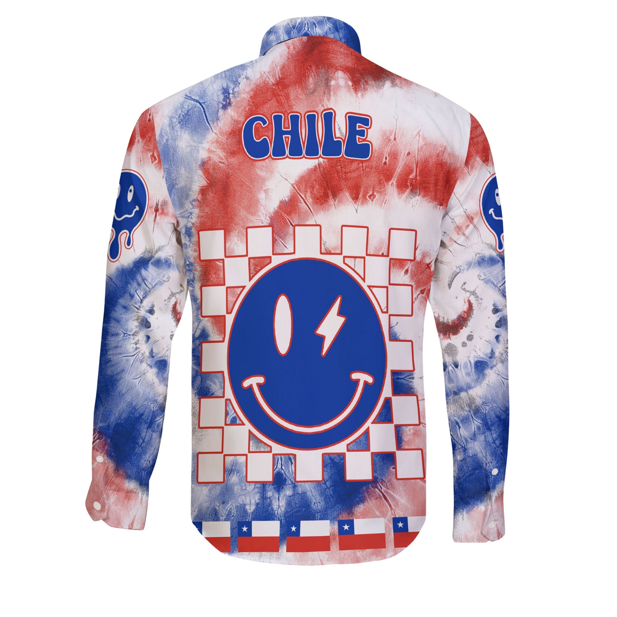 Chile Long Sleeve Button Shirt Custom Tie Dye Style 2