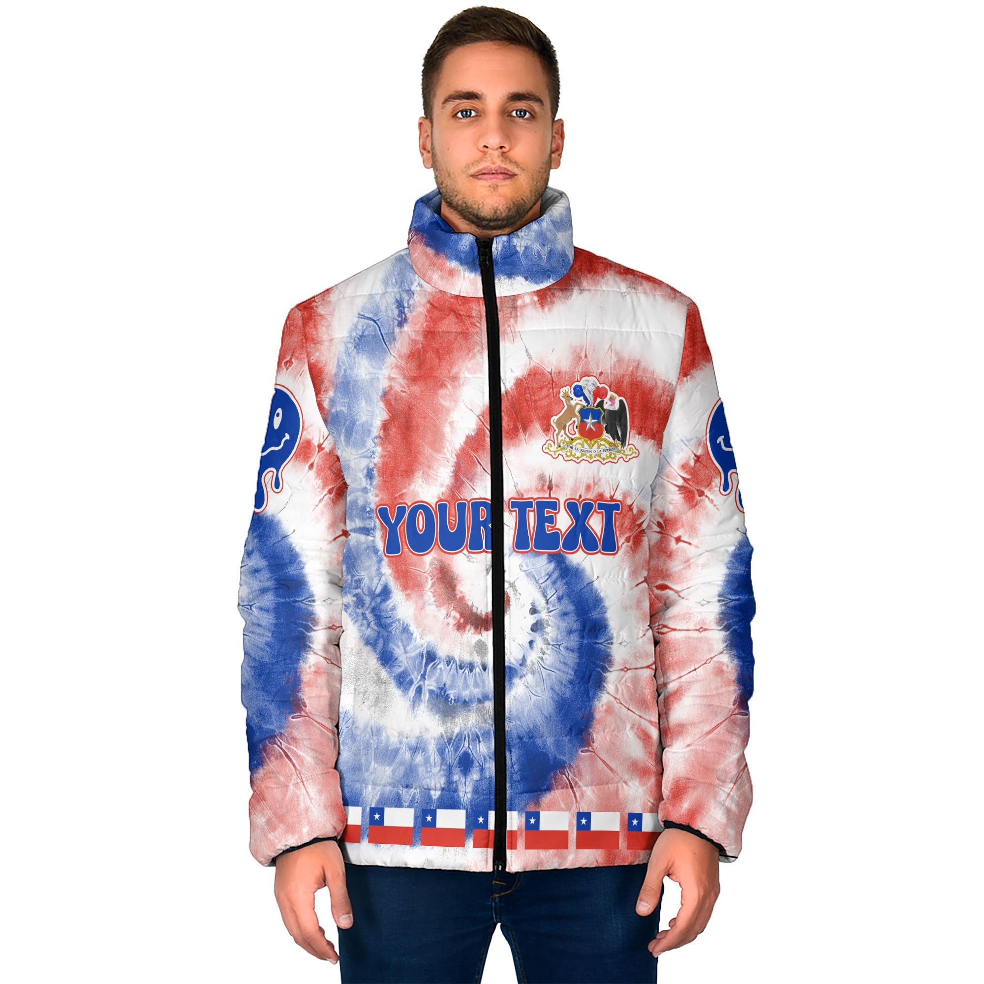 Chile Men Padded Jacket Custom Tie Dye Style 1