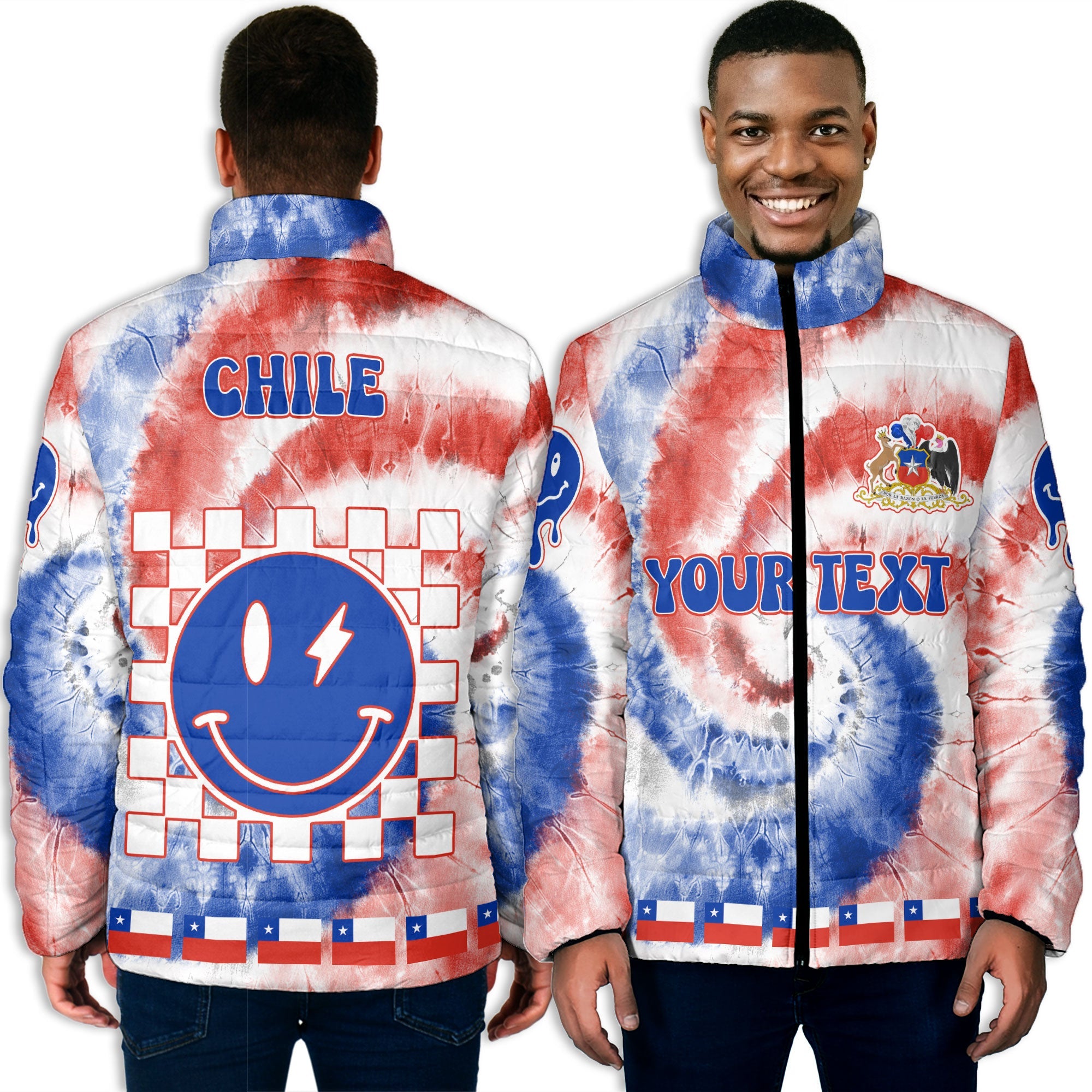 Chile Men Padded Jacket Custom Tie Dye Style 3