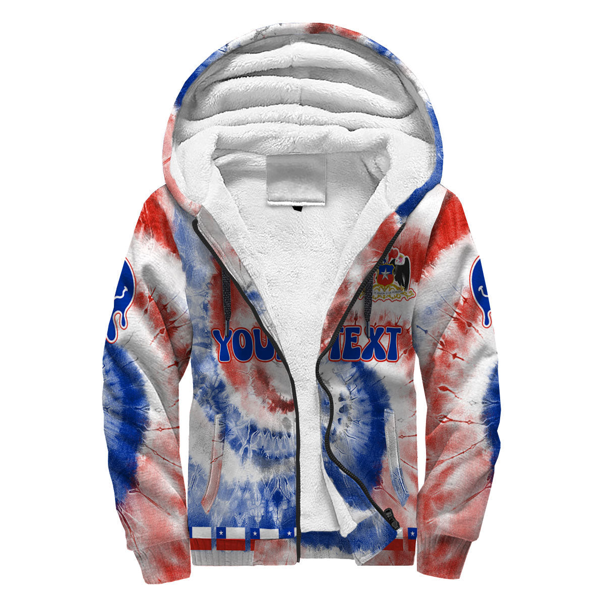 Chile Sherpa Hoodie Custom Tie Dye Style 3