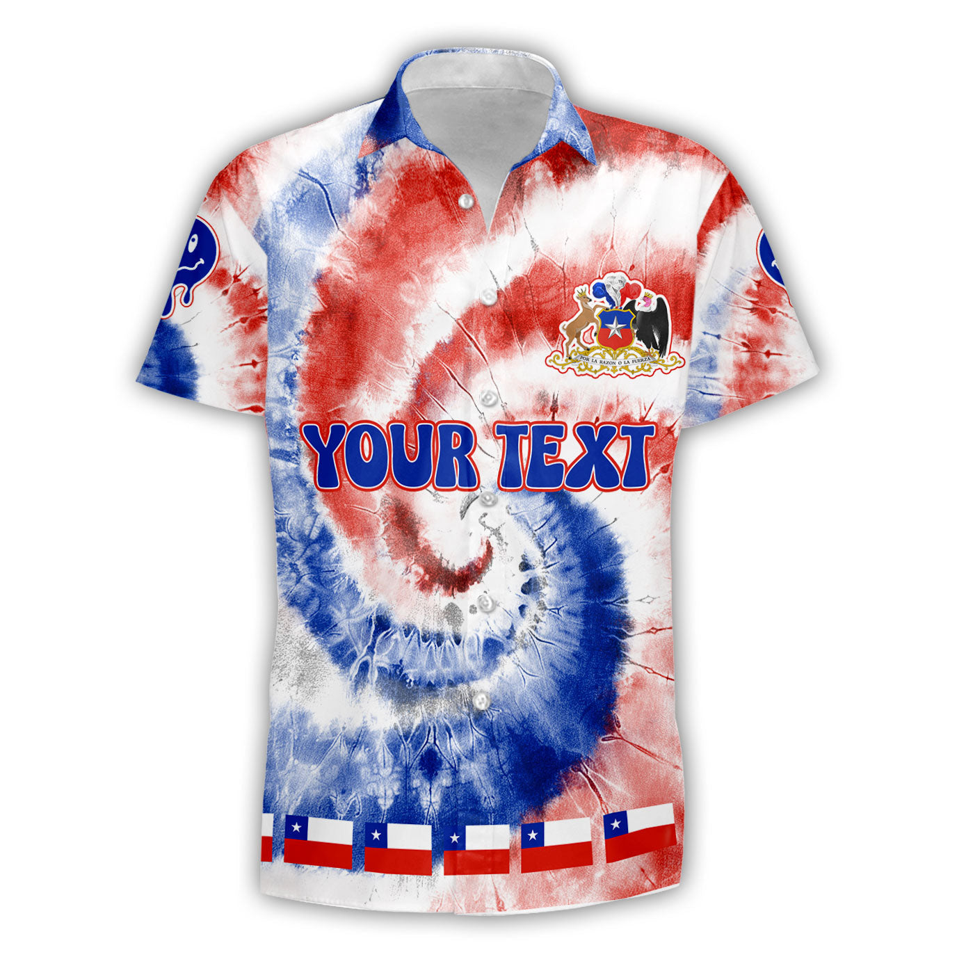 Chile Short Sleeve Shirt Custom Tie Dye Style 1