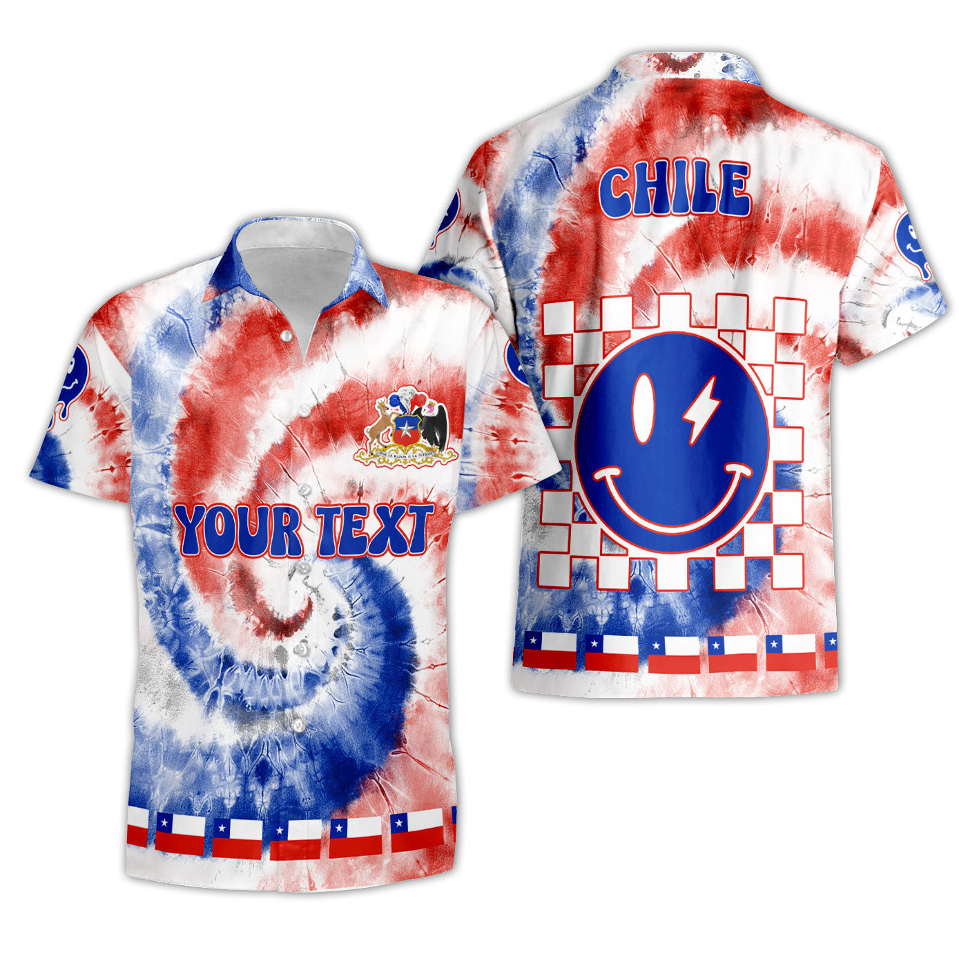 Chile Short Sleeve Shirt Custom Tie Dye Style 3