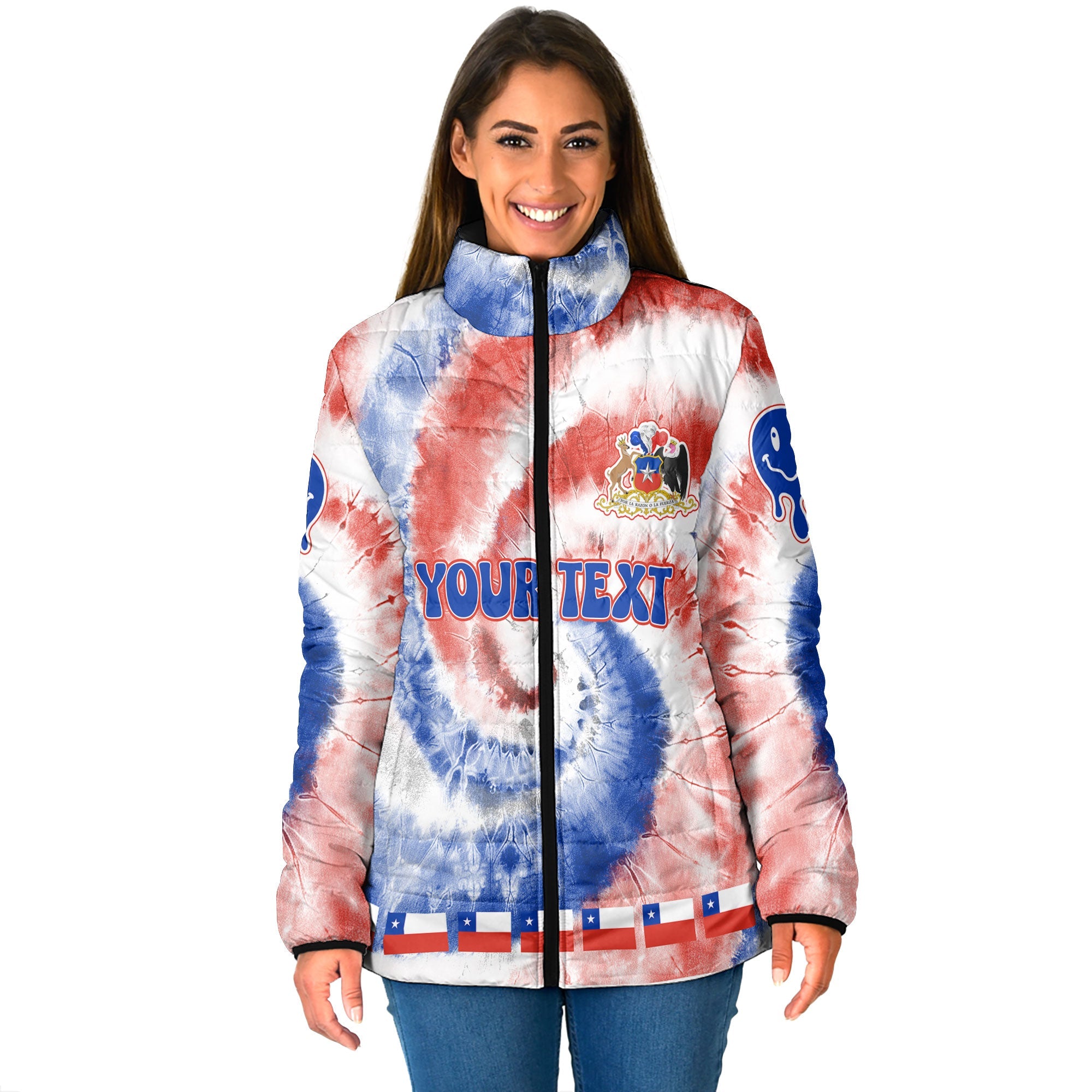 Chile Women Padded Jacket Custom Tie Dye Style 1