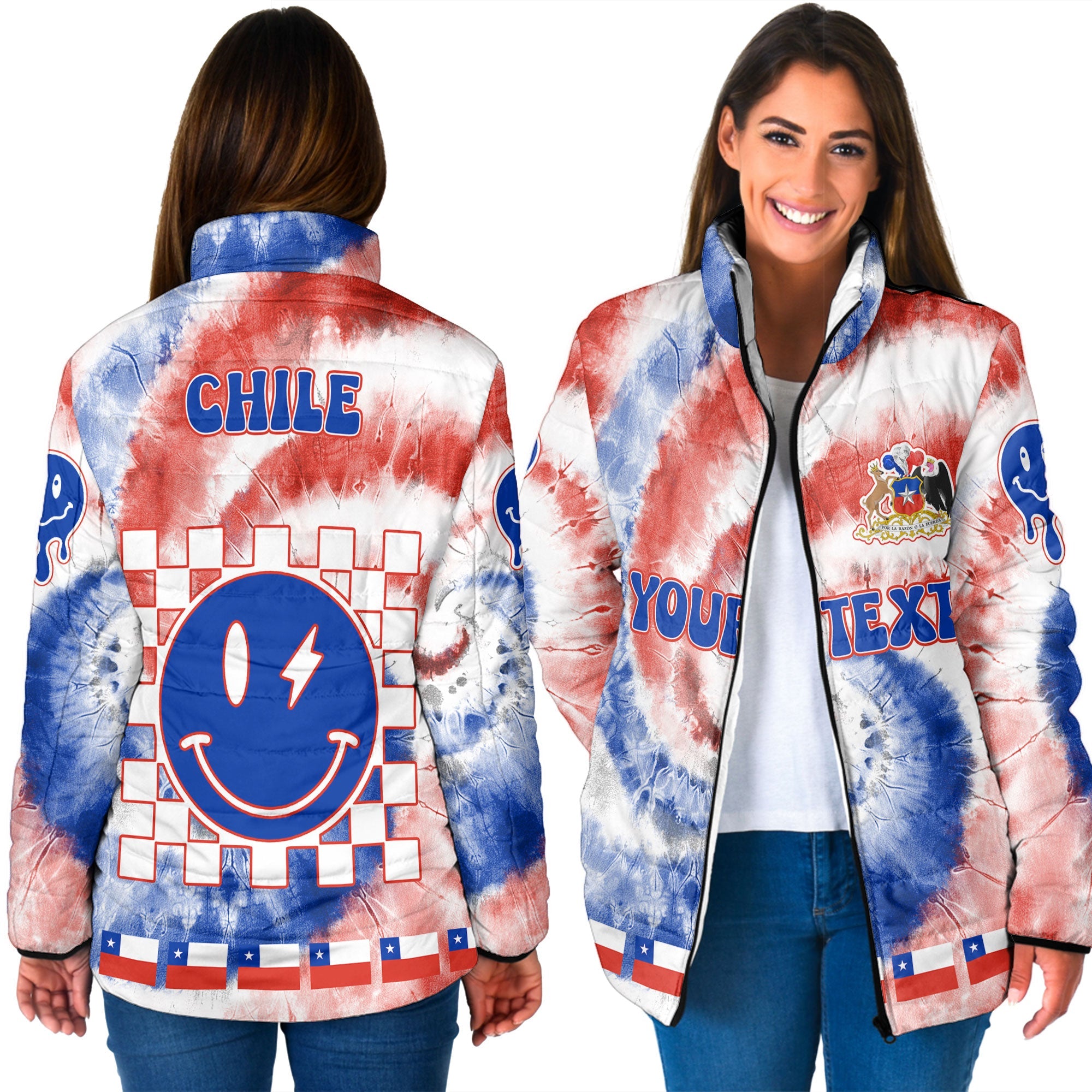 Chile Women Padded Jacket Custom Tie Dye Style 3