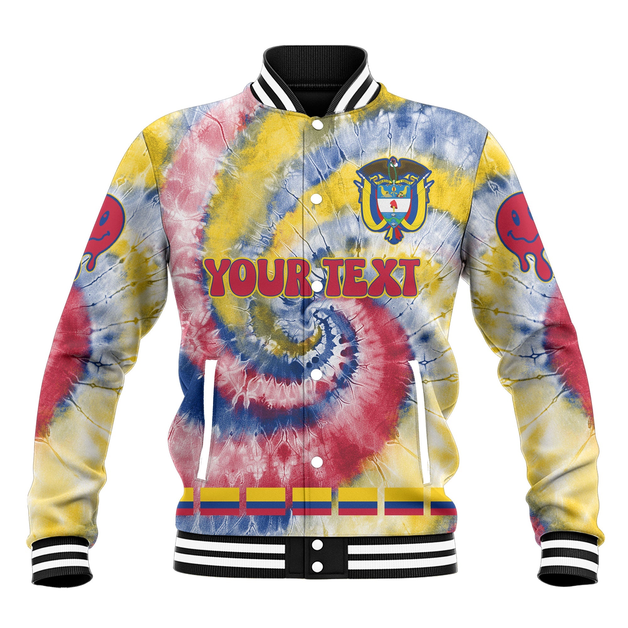 Colombia Baseball Jacket Custom Tie Dye Style 2