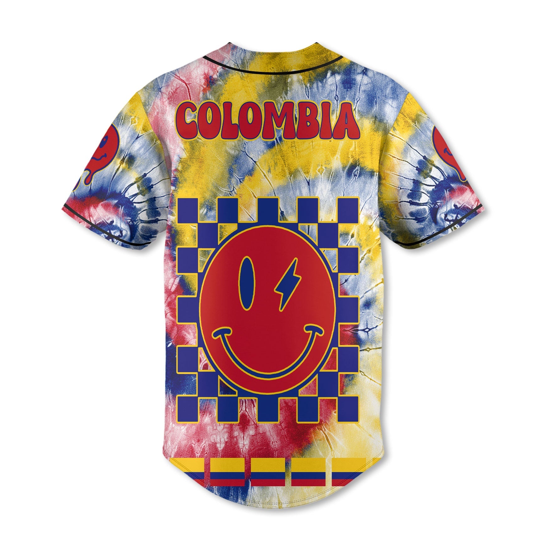 Colombia Baseball Jersey Custom Tie Dye Style 3