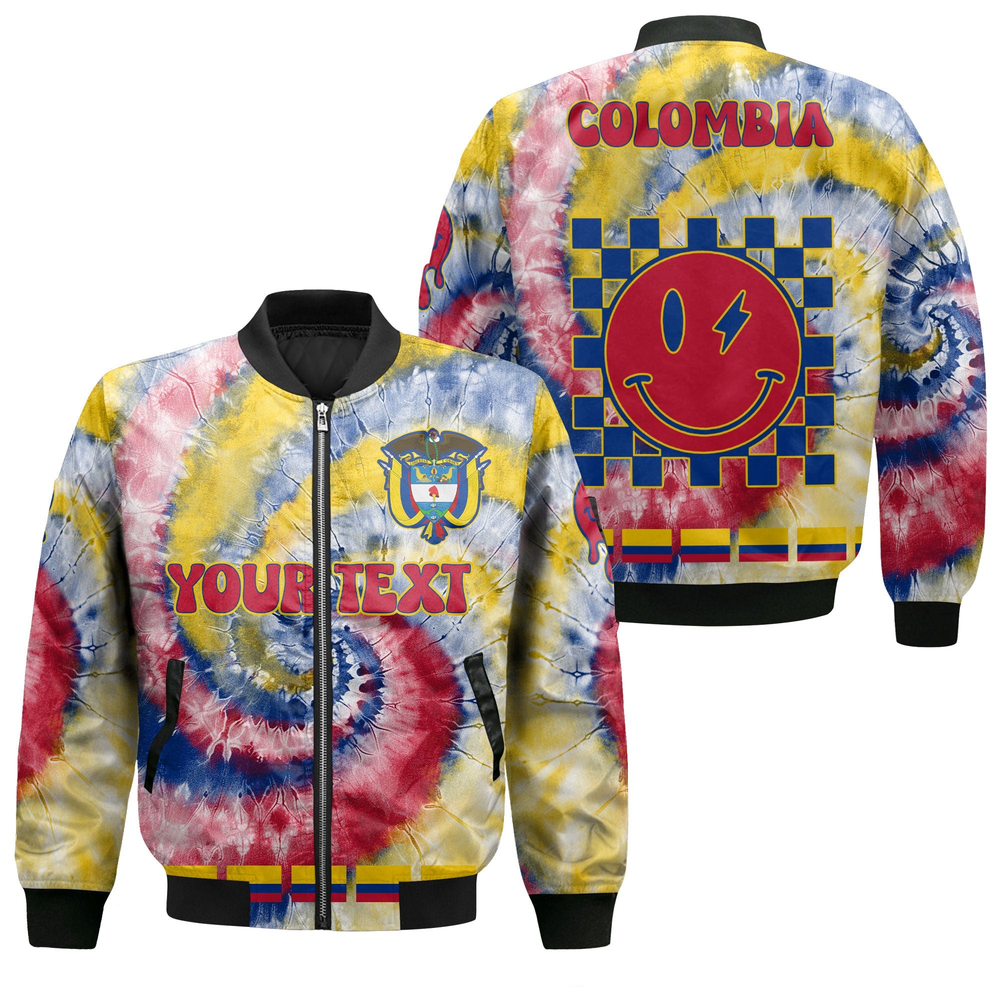 Colombia Bomber Jacket Custom Tie Dye Style 1