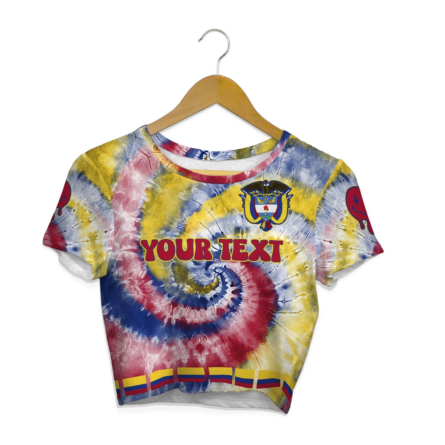 Colombia Croptop T Shirt Custom Tie Dye Style 1