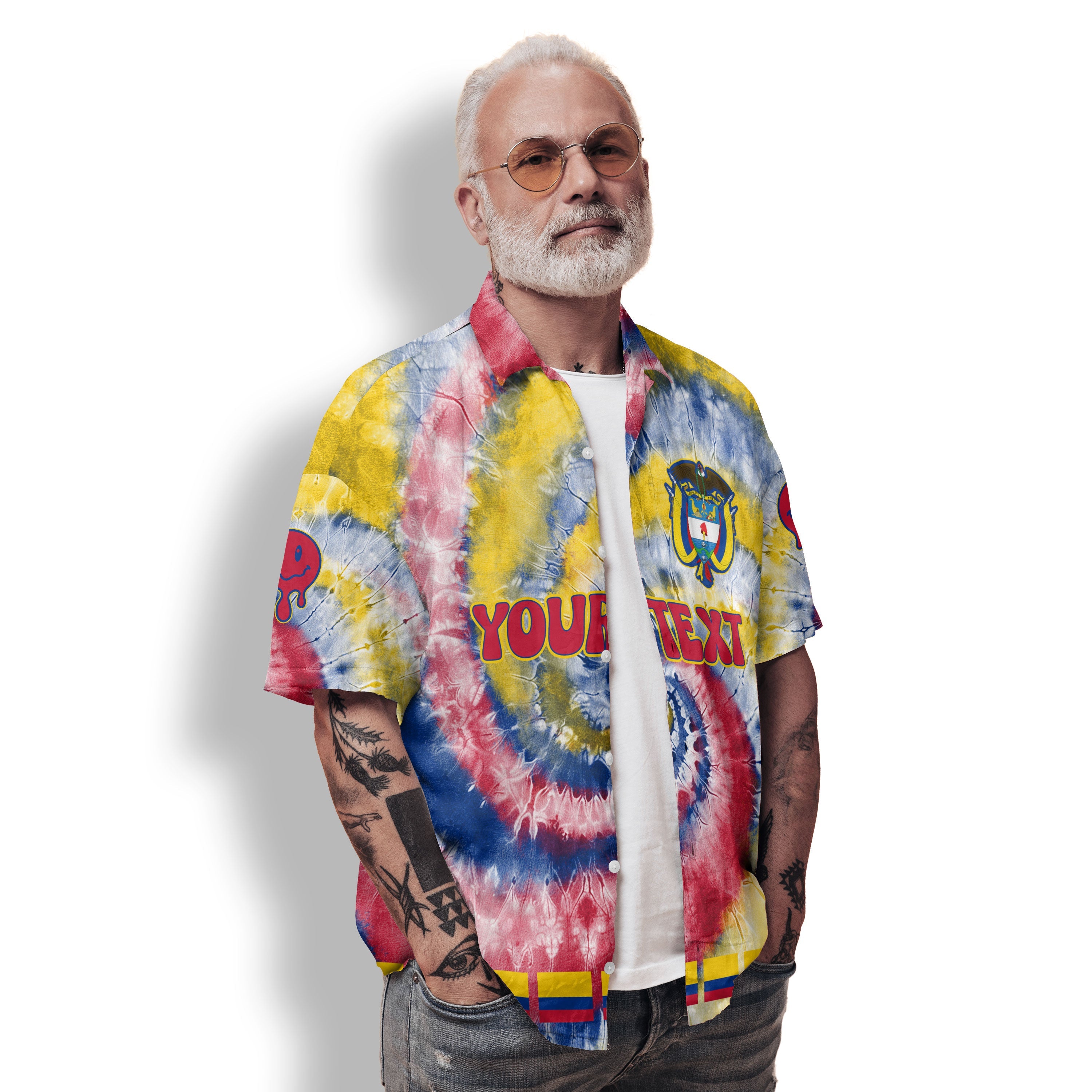 Colombia Hawaiian Shirt Custom Tie Dye Style 2