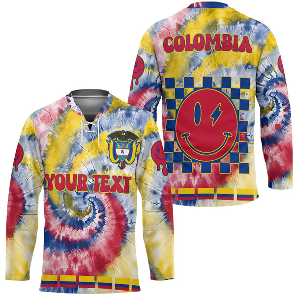 Colombia Hockey Jersey Custom Tie Dye Style 1