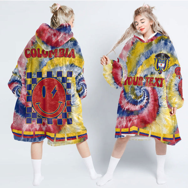 Colombia Hoodie Blanket Custom Tie Dye Style 1