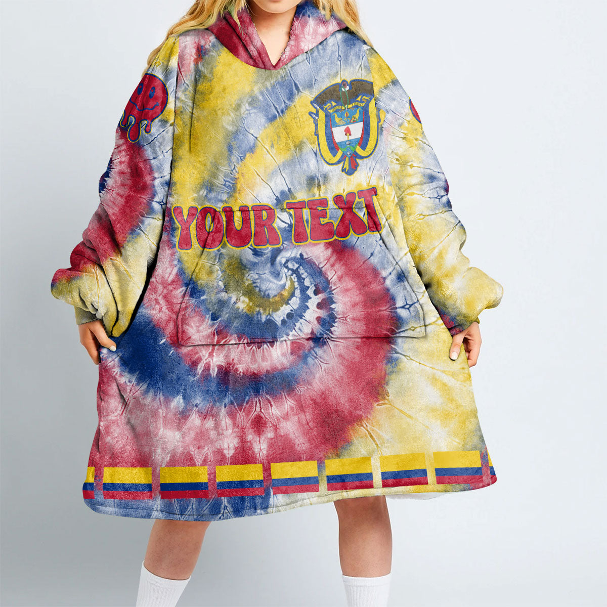 Colombia Hoodie Blanket Custom Tie Dye Style 2