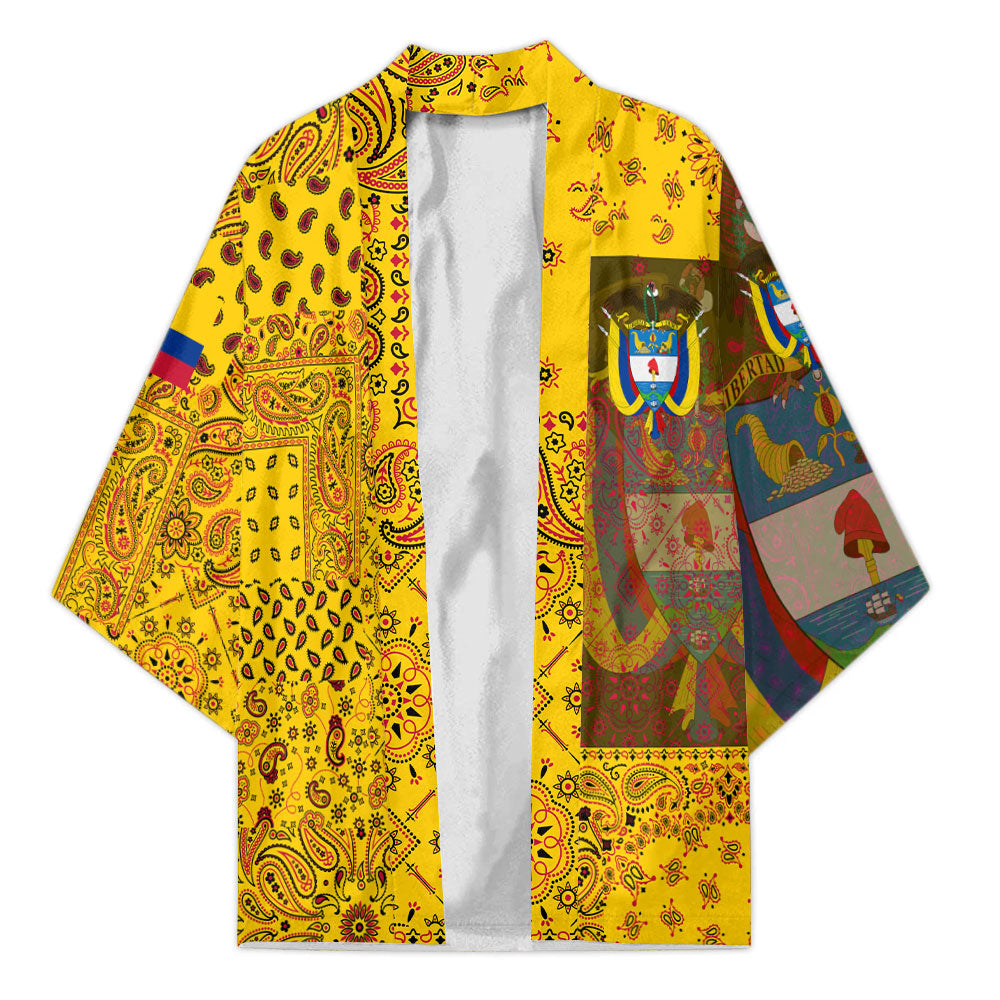 Colombia Kimono Paisley Flag And Skull Style 1