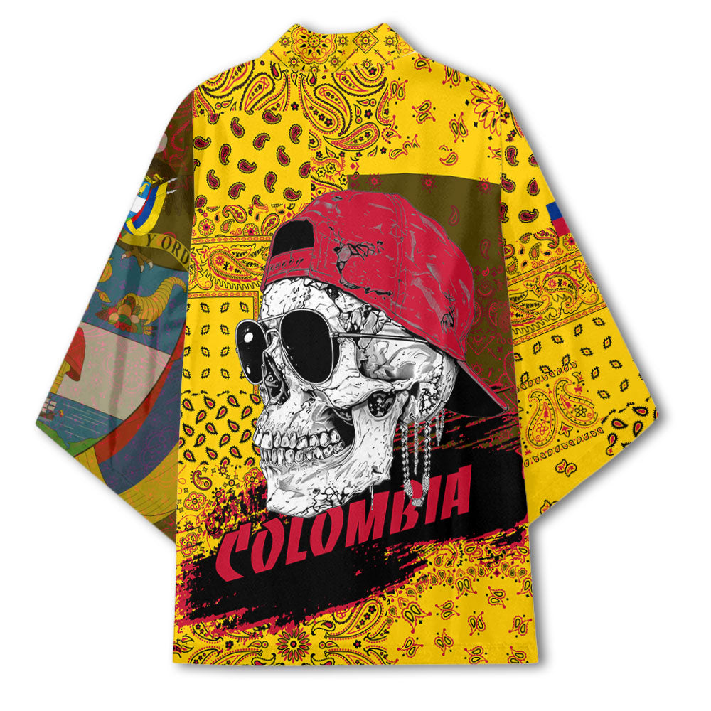 Colombia Kimono Paisley Flag And Skull Style 3