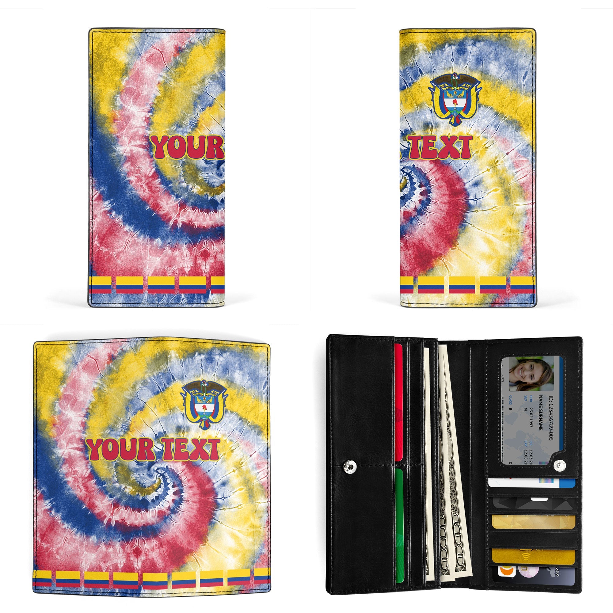 Colombia Leather Wallet Custom Tie Dye Style 3