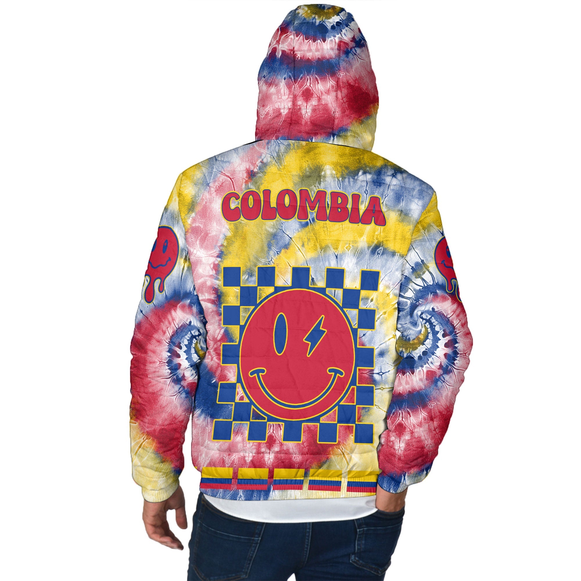 Colombia Men Hooded Padded Jacket Custom Tie Dye Style 3