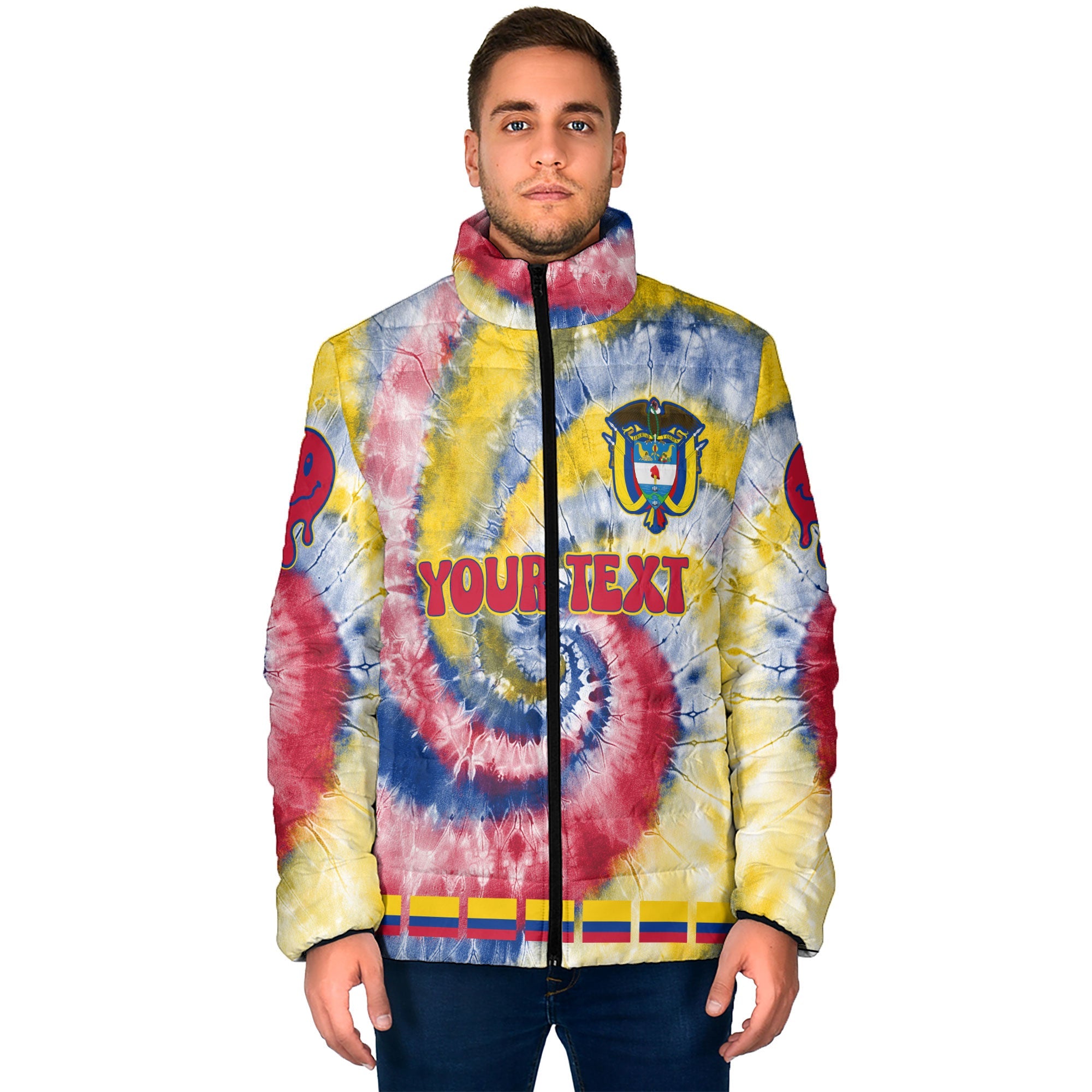 Colombia Men Padded Jacket Custom Tie Dye Style 1