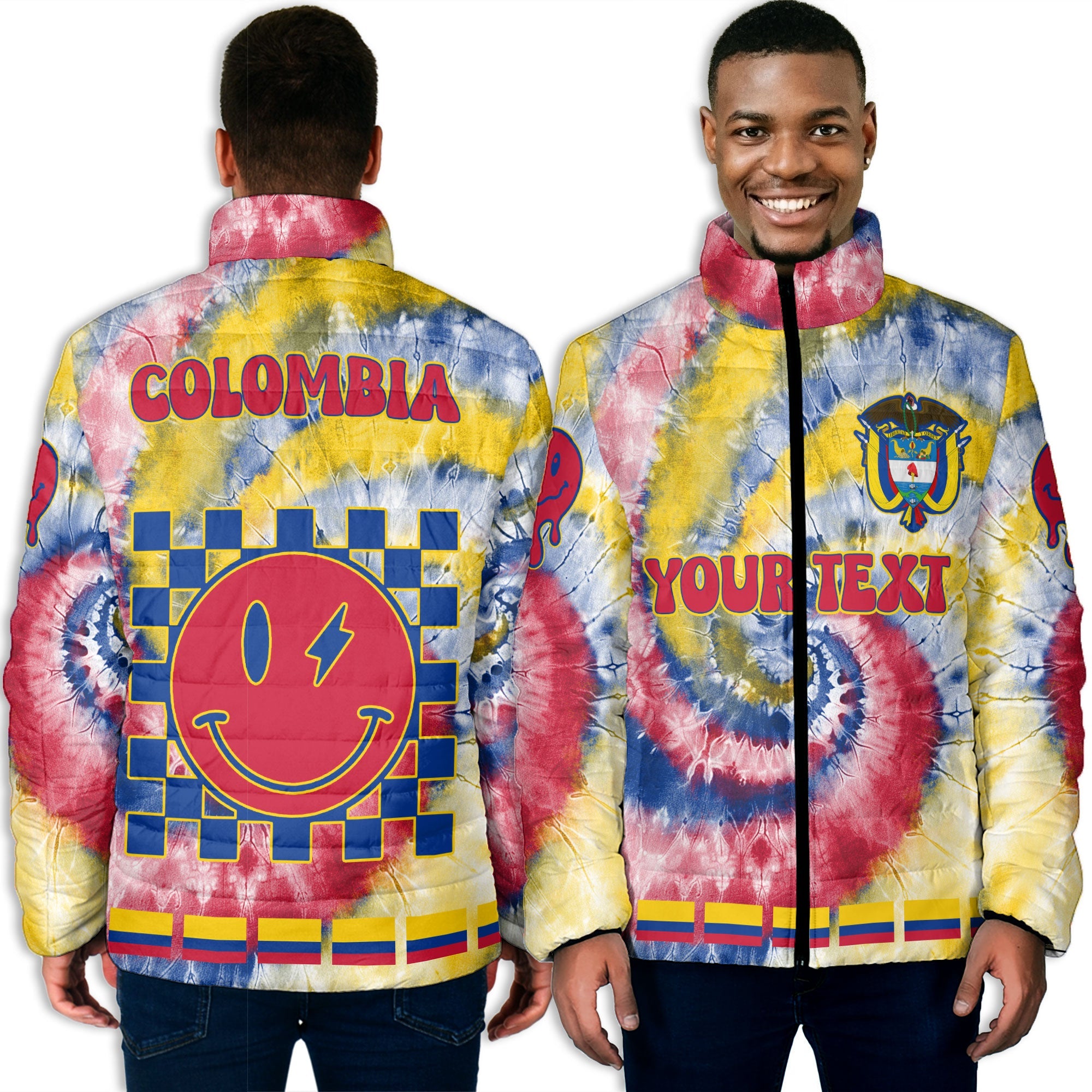 Colombia Men Padded Jacket Custom Tie Dye Style 3