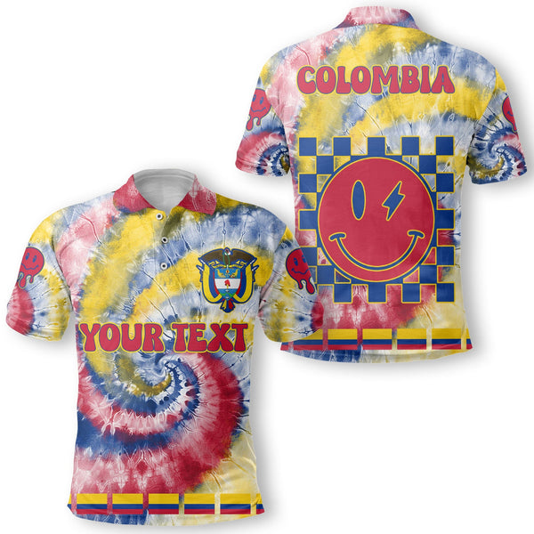 Colombia Polo Shirt Custom Tie Dye Style 1