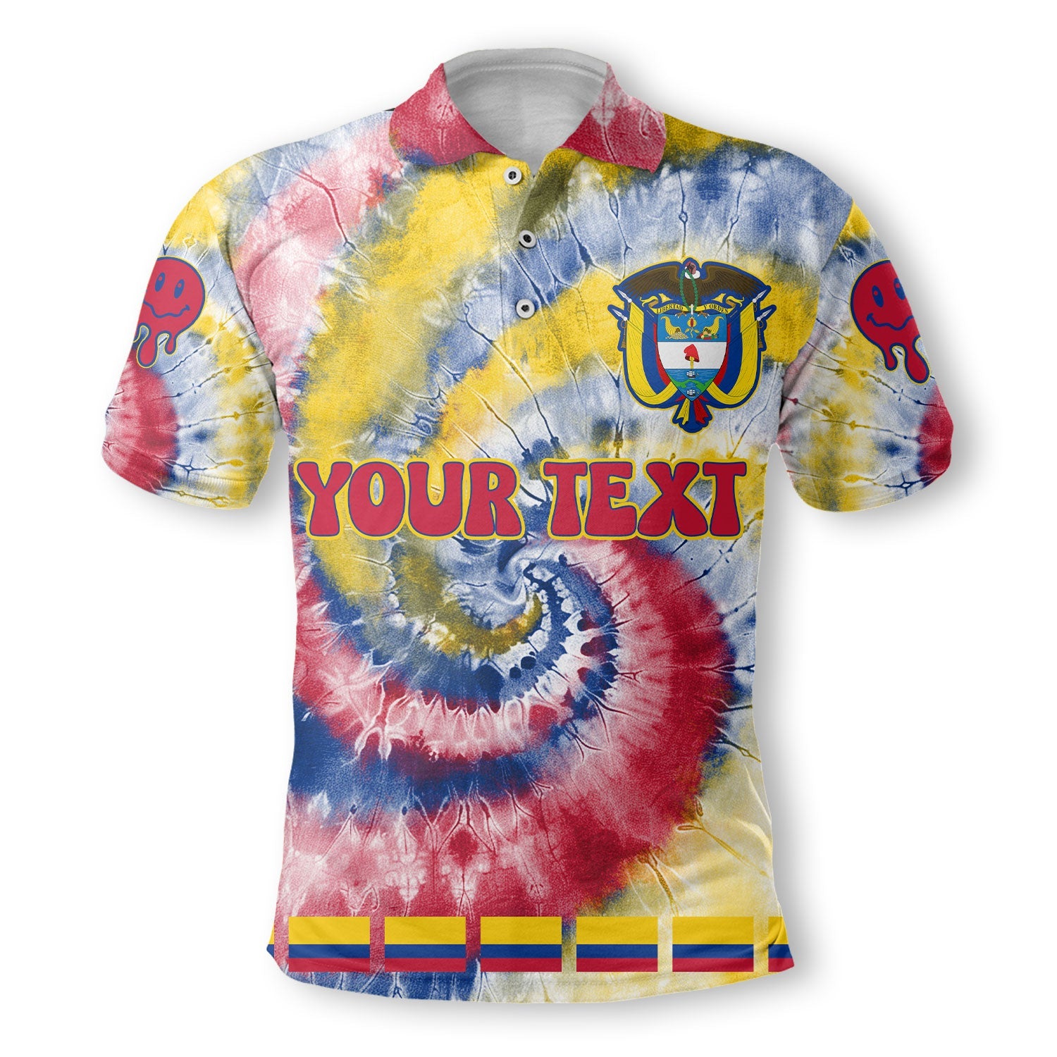 Colombia Polo Shirt Custom Tie Dye Style 2