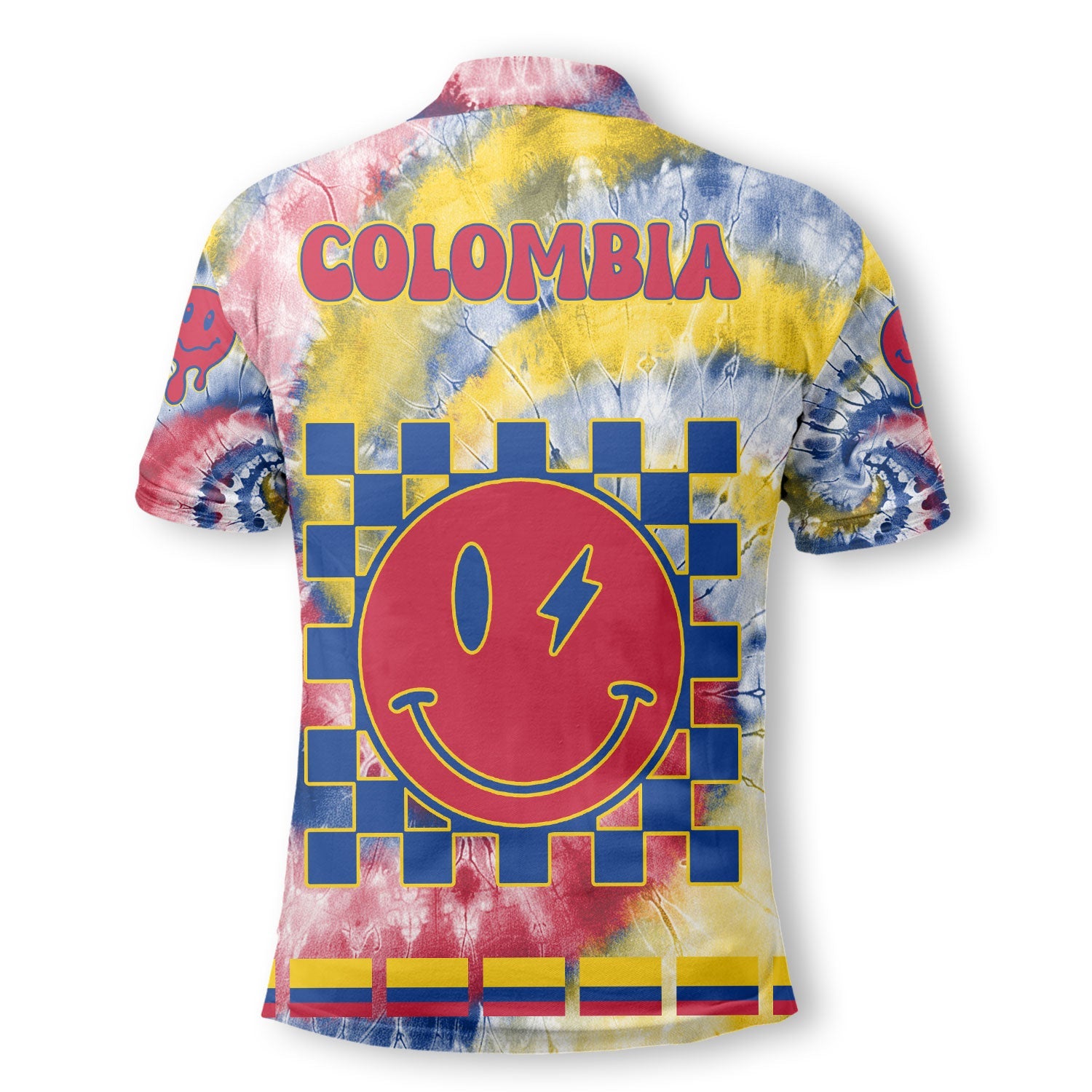 Colombia Polo Shirt Custom Tie Dye Style 3