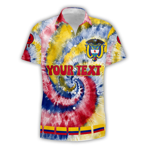 Colombia Short Sleeve Shirt Custom Tie Dye Style 1