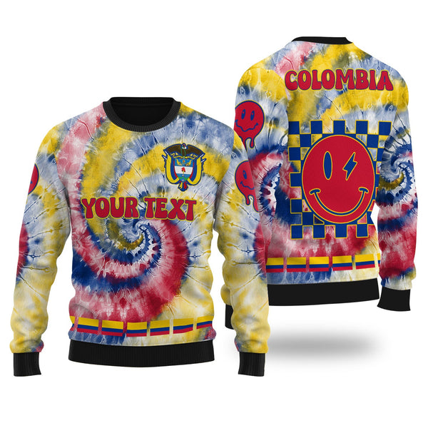 Colombia Ugly Sweater Custom Tie Dye Style 1