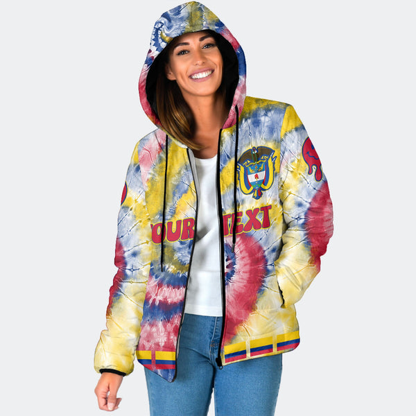 Colombia Women Hooded Padded Jacket Custom Tie Dye Style 1