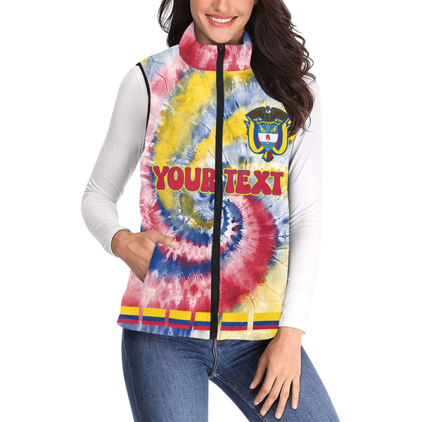 Colombia Women Padded Jacket Vest Custom Tie Dye Style 1